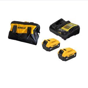 DeWalt 20v 2-Pack Lithium-Ion Batteries with Charger & Tool Bag
